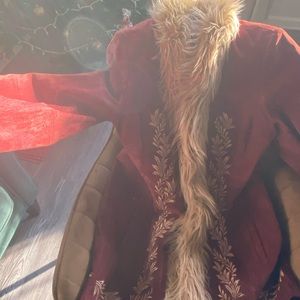 Fur and suede coat SzL